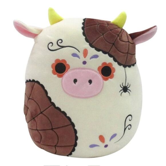 Squishmallow Ronnie Cow Day of the Dead Soft Plush Stuffed Toy Kellytoy - Picture 1 of 7